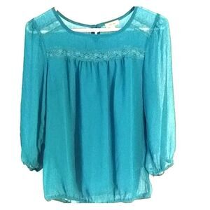 Lily Star Small teal lace bunched sleeve